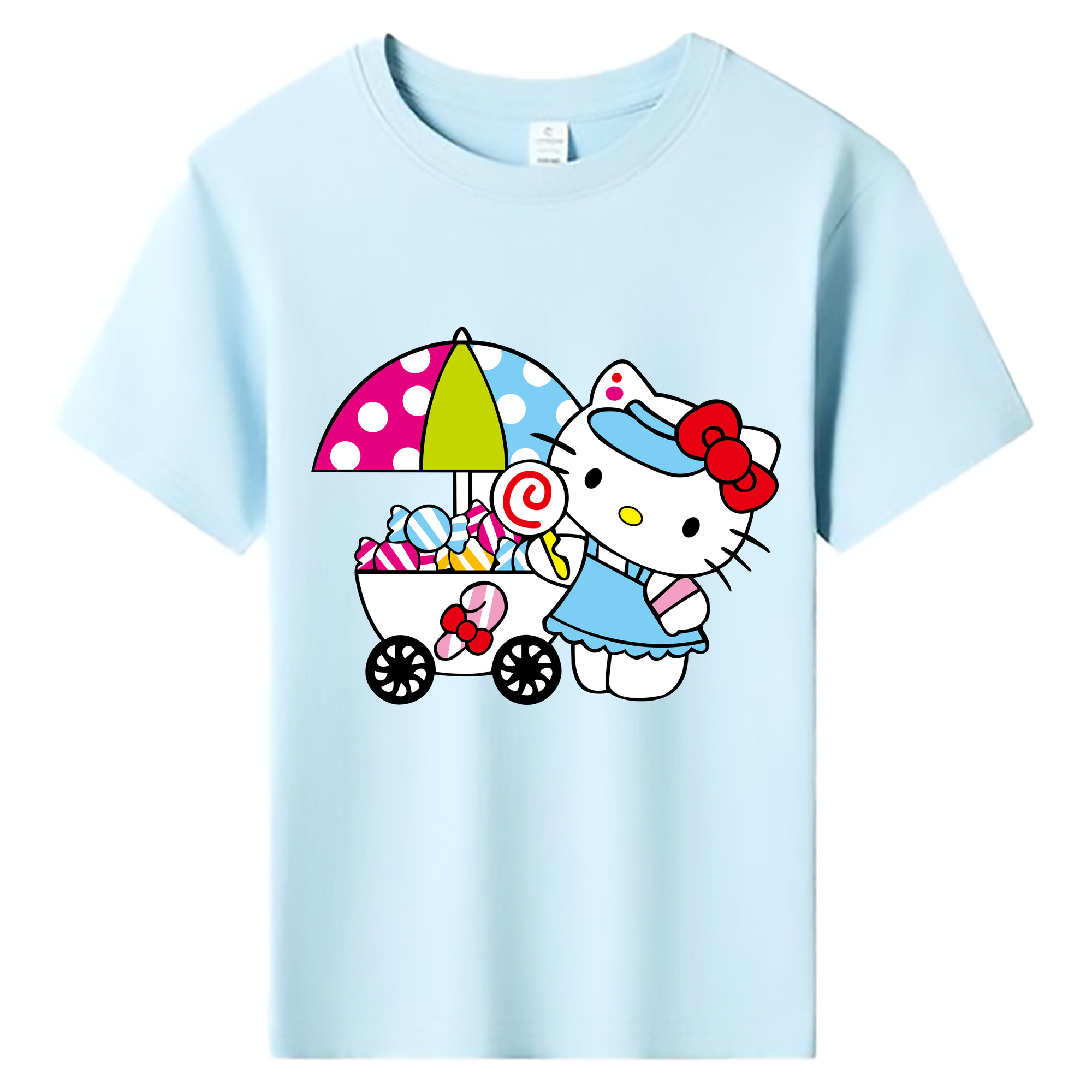 （画像用） Hello Kitty ハローキティ 綿100％キッズTシャツ（フロントプリント）